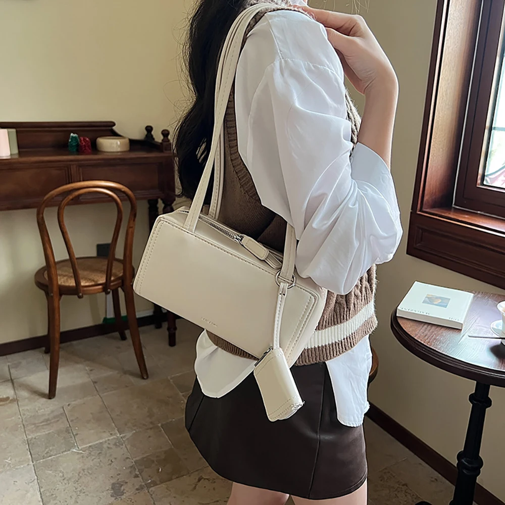 Fashion Simple Square Shoulder Bags for Women High Quality Singler Shoulder Underarm Bags High-end Solid Color Casual Handbags