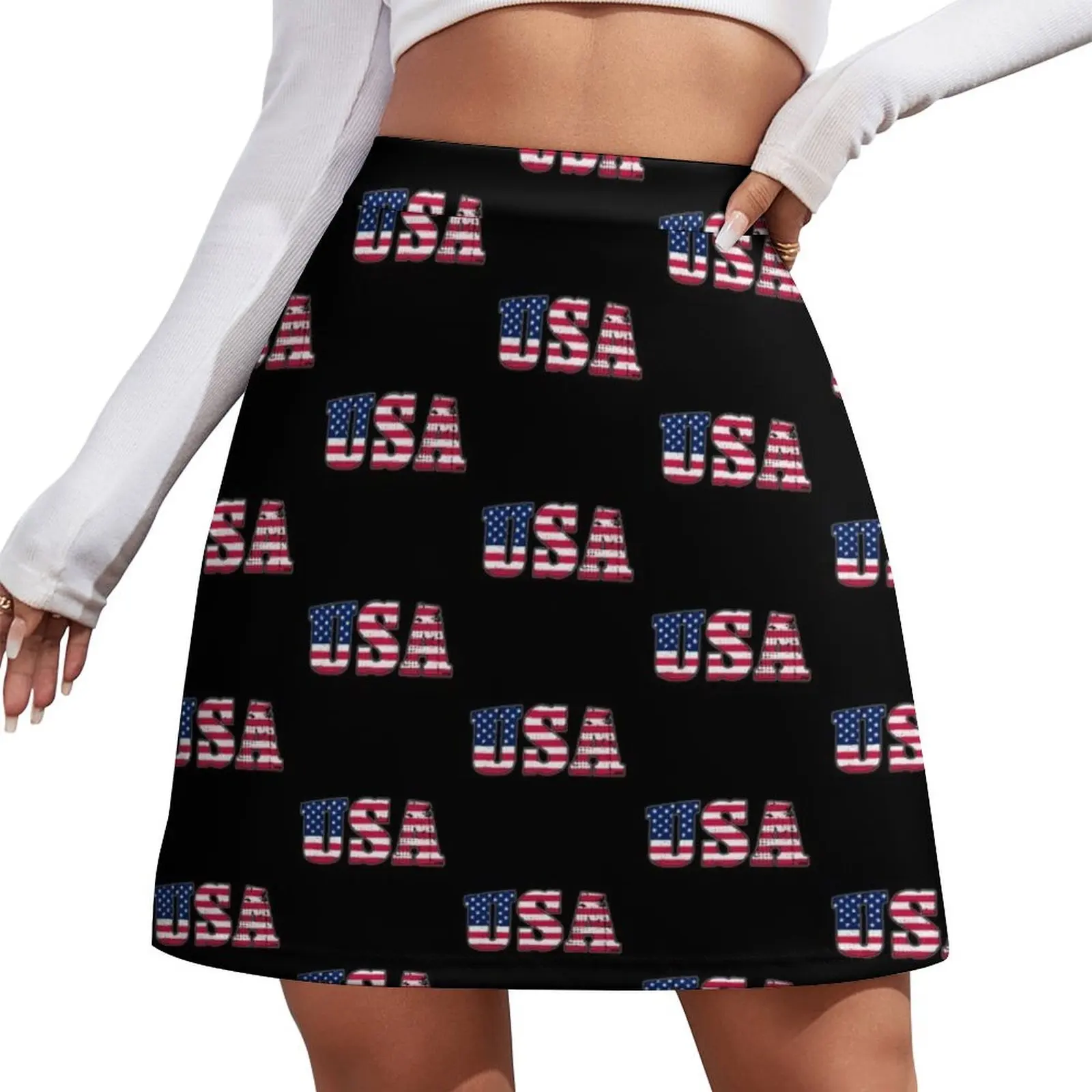 

Happy Fourth Of July, USA Mini Skirt Women's summer dress korean style Mini Skirt