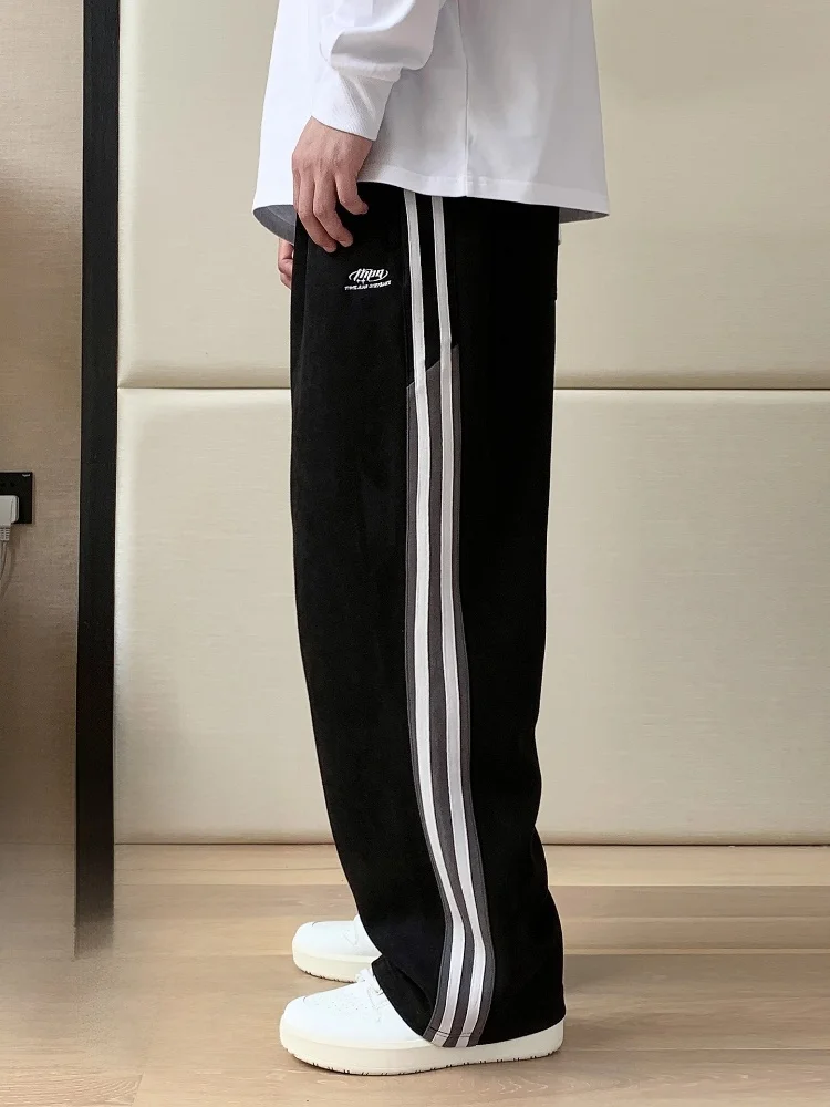 

Мужские повседневные брюки большого размера Pang, свободные прямые брюки в полоску, осенние мужские спортивные штаны больших размеров Faion