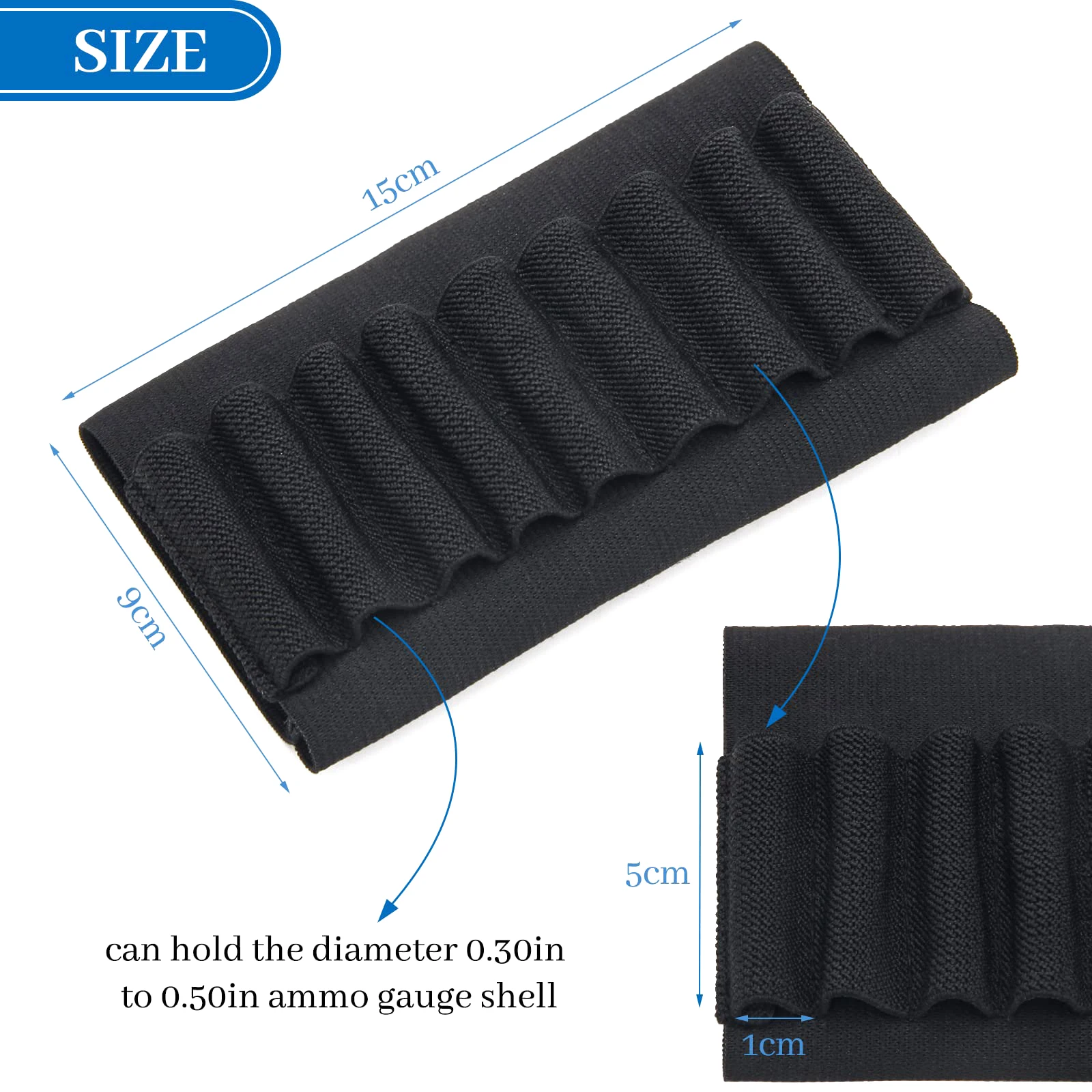 Coolrunner 9 Round Rifle Buttstock Shell for .270, 30-30, 30-06, 45, 0.30in to 0.50in Ammo Shotgun Holder for Hunting