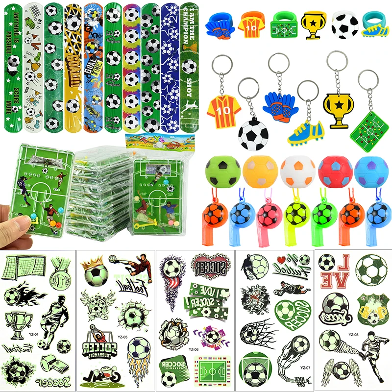 Football Sports Soccer Game Toys Set Soccer Whistle Mazz Tattoo Drawstring School Backpack Kids Birthday Gifts Bag Pinata Filler