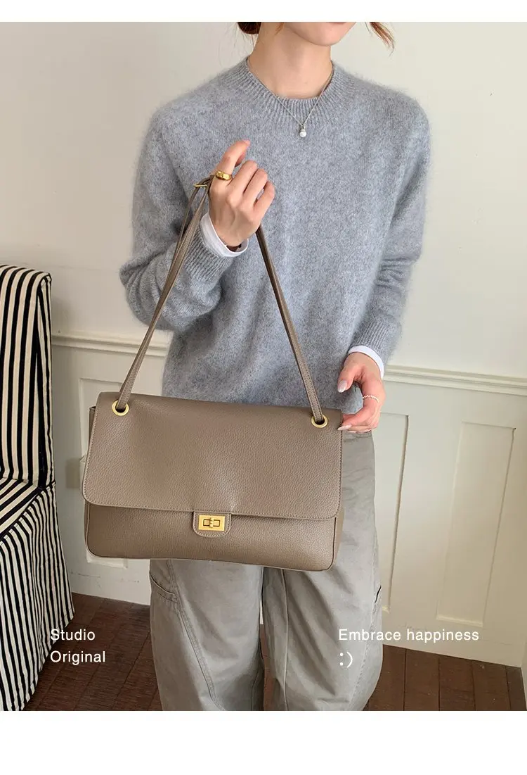 Bolso tipo cubo para mujer, diseño vertical de un solo asa, tapa abatible ancha, diseño sencillo y elegante, adecuado para adultos de 20 a 60 años.