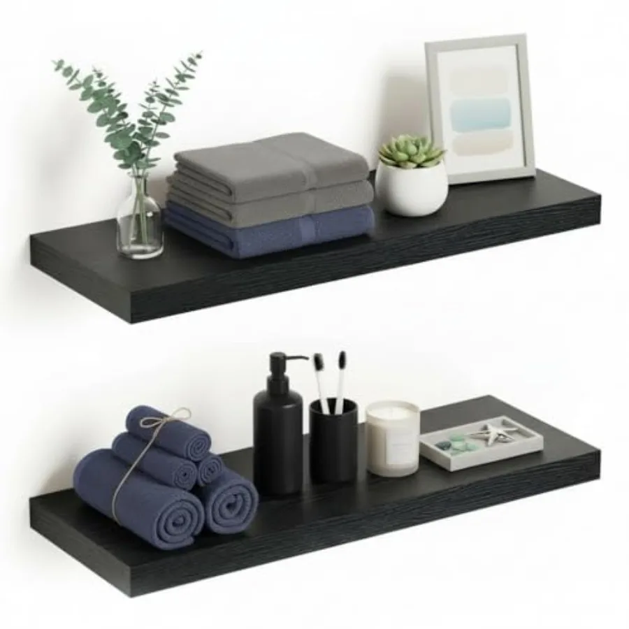 

Floating Shelves for Wall Mounted, 4 inchs x 9." Deep x.6" Thick Wall Shelves for Bedroom, Living Room, Bathroom Kitchen, Offic