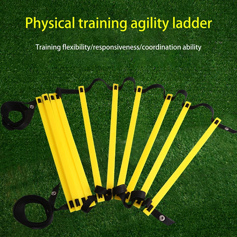 Sports Agility Ladder With Buckle Bag Football Adjustable Nylon Strap Jumping Ladder Speed Coordination Warm-Up Training Tool