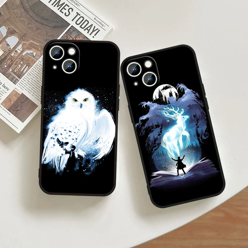 Anime Potters Wand Art Phone Case For Apple iPhone 15 Ultra 14 13 12 11 XS XR X 8 7 Pro Max Plus mini Black Cover