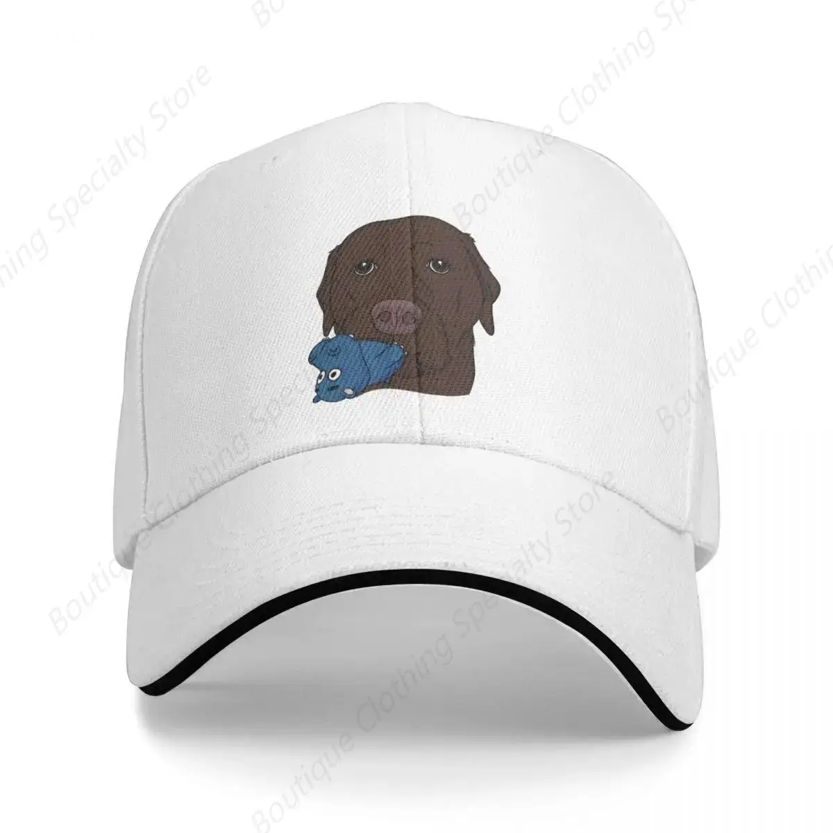 

Chocolate Lab with Hippo Toy Baseball Cap funny hat Sunscreen hiking hat Women's Hats For The Sun Men's