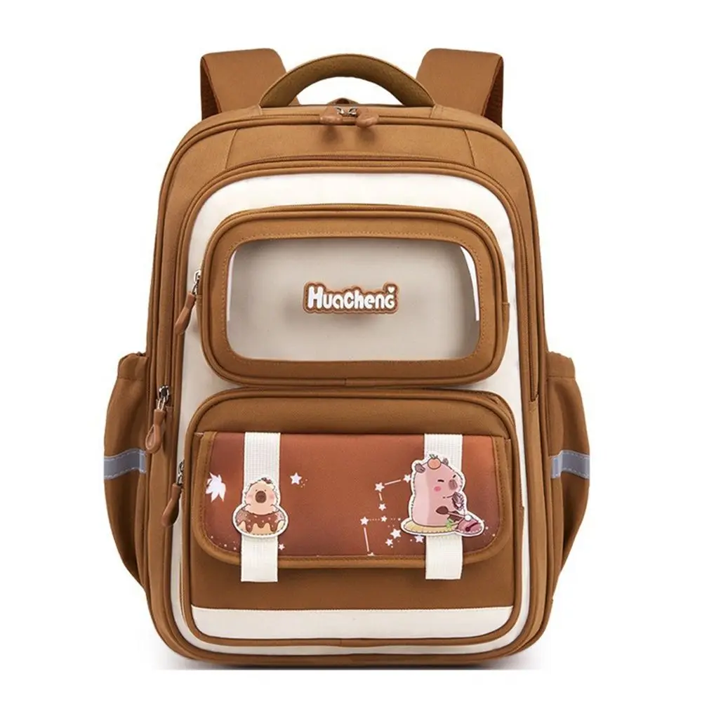 

Cartoon Capybara Backpack Large Capacity Light-weight Schoolbag for Pupils Alleviate Burden Water-Repellent Backpack Students