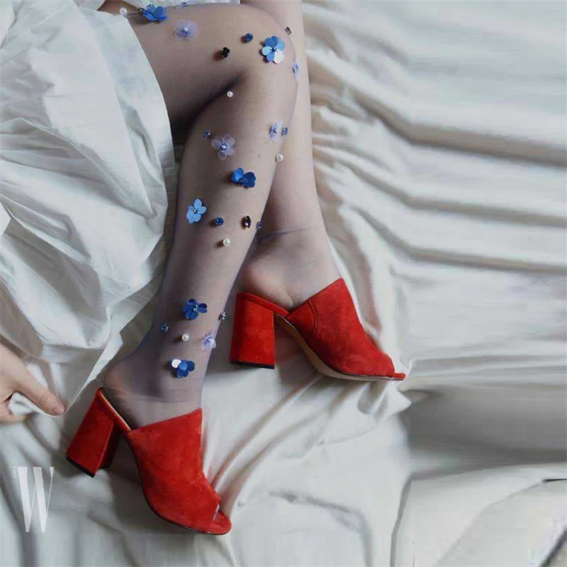 New Design Female Brand Home Luxury Flower Rhinestone Body Stockings Pantyhose Women Nylon Tights