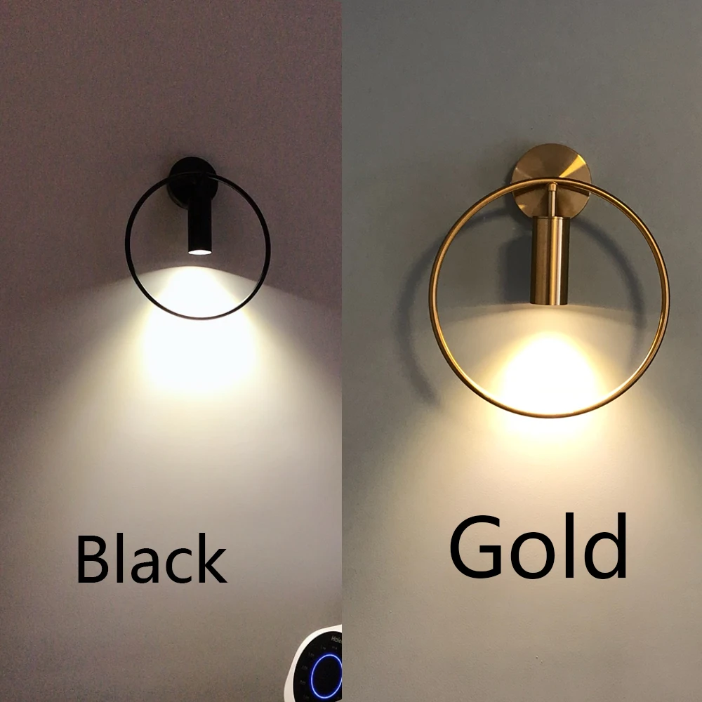 

Led Nordic Indoor Small Wall Lamp Simple Round Bedroom Bedside Light Living Creative Aisle Corridor Decorative Lamps Sconce