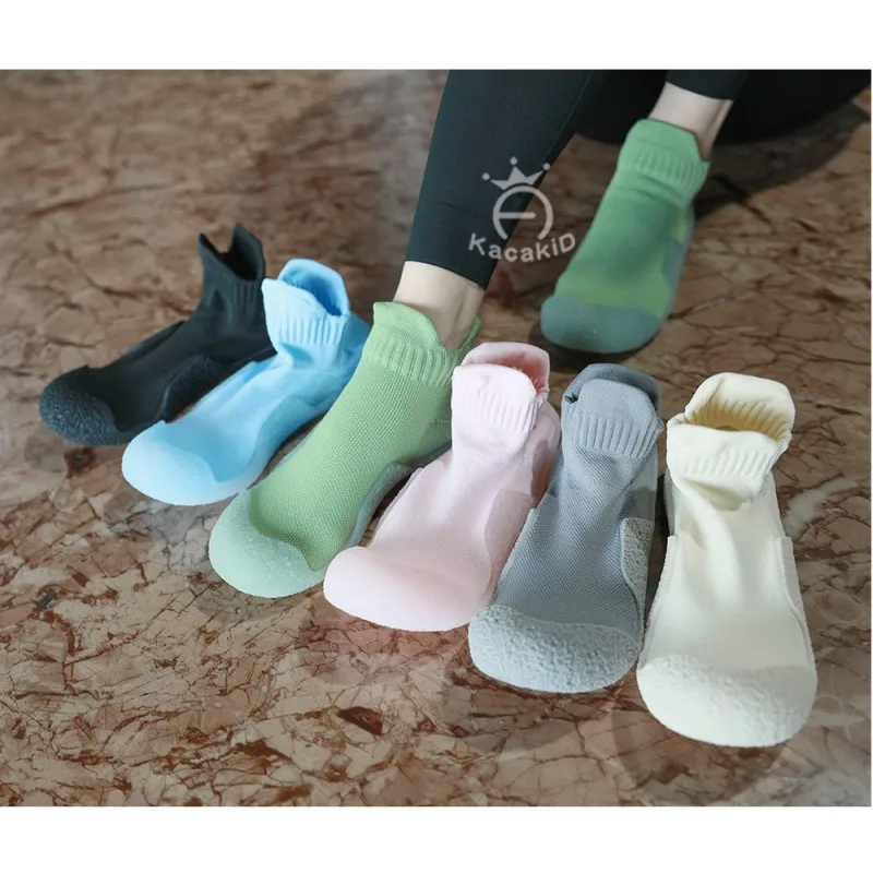 2024 Spring Multifunctional Parent-Child Indoor Fitness Shoes Men Women Non-Slip Sock Shoes Teenager Soft Yoga Shoes Size34-43