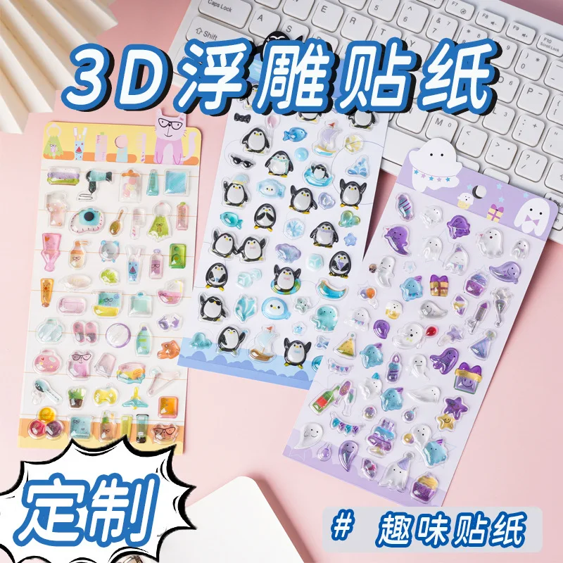 Waterproof 3D Mini Kawaii Rabbit Animal Stickers Cute Cartoon Decals DIY Journal Planner Scrapbook Stationery Decor Supplies