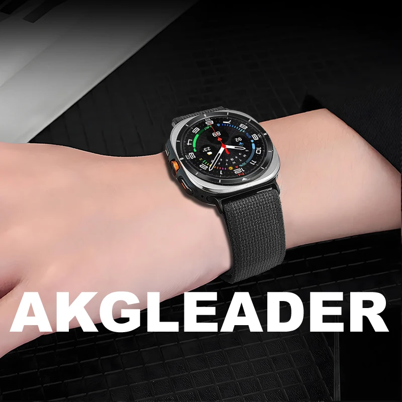 AKGLEADER Wild diameter Nylon Watch Strap for Samsung Galaxy Watch 7 Ultra 47mm Band Bracelet Loop For Samsung Watch 7 Band