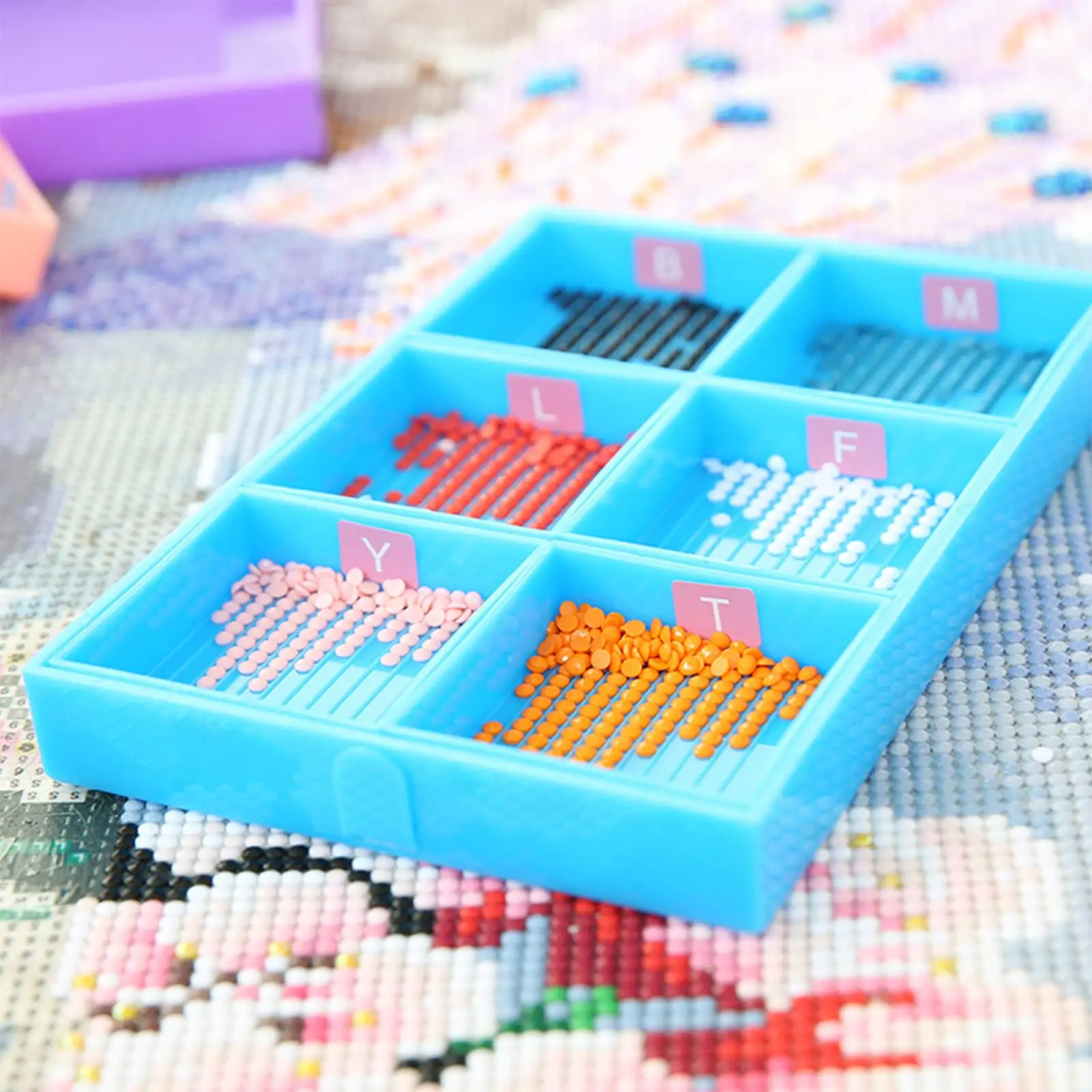1pc 6 Grids Palette Diamond Painting Accessory Tray Kits Large Capacity Plate Tool Nail Art Beading Plates Cross Stitch