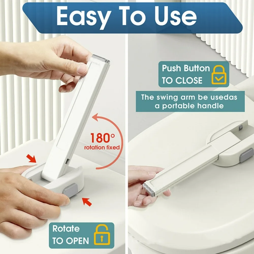أقفال حماية سلامة المرحاض تمنع الأطفال الصغار من فتح غطاء المرحاض ذاتي اللصق قفل أمان الطفل المنزلي