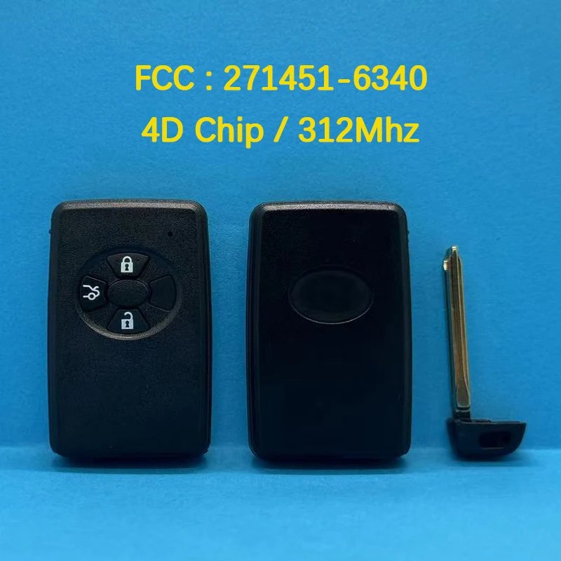 CN007311 Aftermarket 2/3 Button Smart Remote Key FCC 271451-6340 4D Chip 312MHz Keyless Go For Toyota Axio Premio