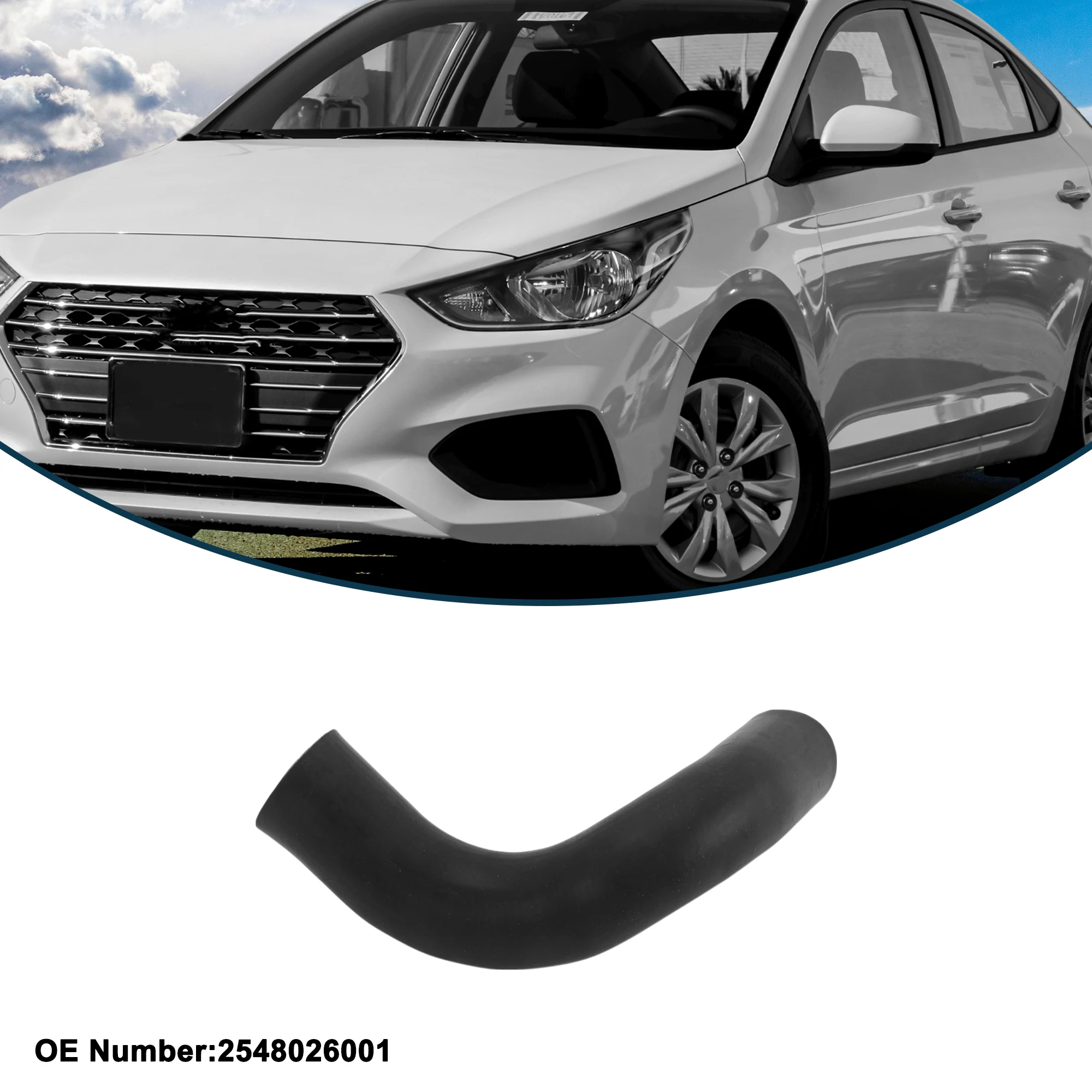 

UXCELL Шланг радиатора Шланг обогревателя Выпускной шланг радиатора No 2548026001 для Hyundai Accent 2001-2011 Резиновая трубка охлаждающей жидкости Черный