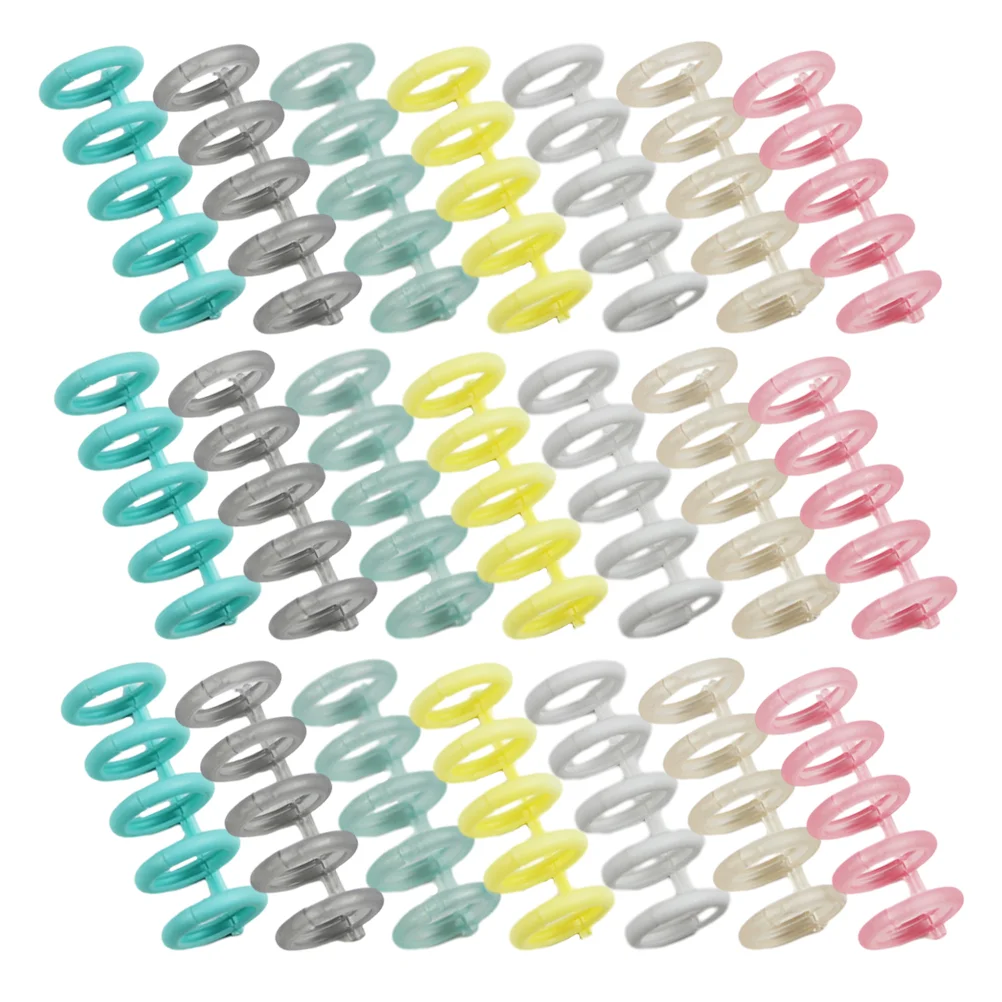 30 Pcs Loose-leaf Rings Notebook Spiral Binding Coils Manual Binder 5-holes Plastic DIY