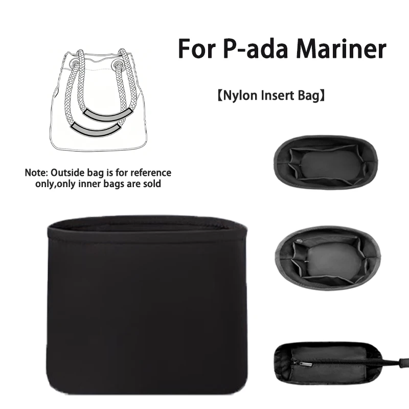 EverToner Bag Organiser for P-ada Mariner Bucket Bag Nylon Inner Liner Lightweight Makeup Organizer Protects Interior Storage
