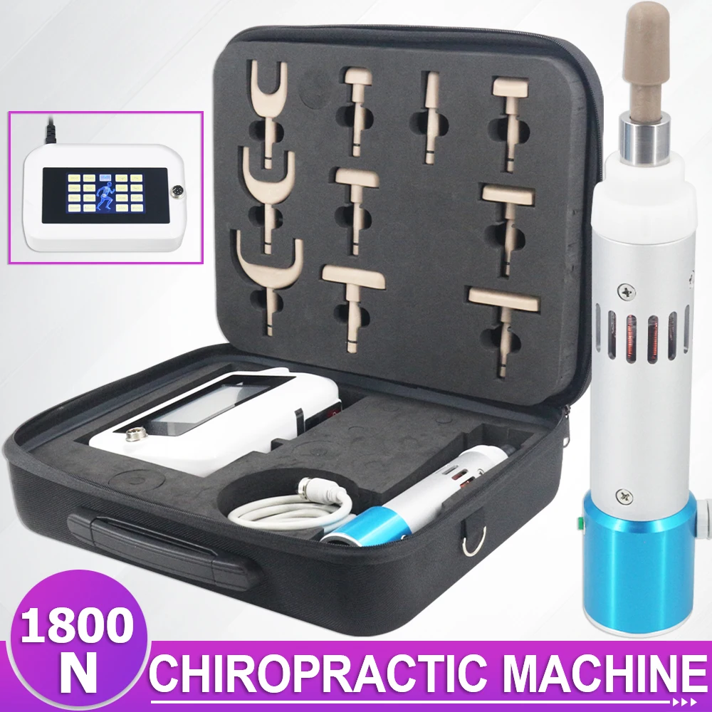 Electric Correction Gun 10Heads Spinal Chiropractic Adjusting Tools Impulse Spine Cervical 1800N Touch Screen Back Massager New