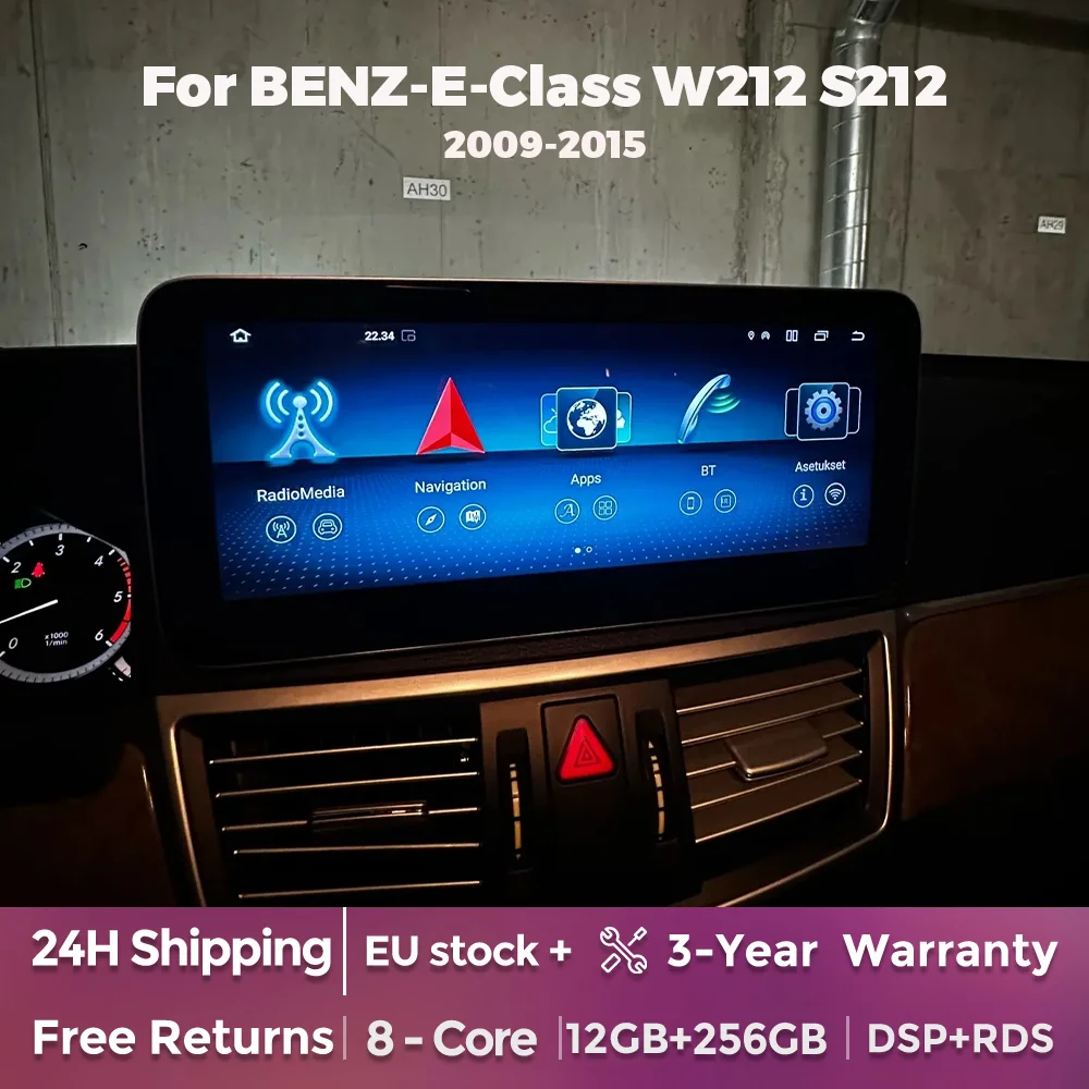 MEKEDE 10.25/12.5 pollici DSP CarPlay Autoradio Lettore Video Multimediale Per Mercedes Benz Classe E W212 S212 2009-2015 Android 14 Navigazione Vocale Automatica Sistema Intelligente Videocamera