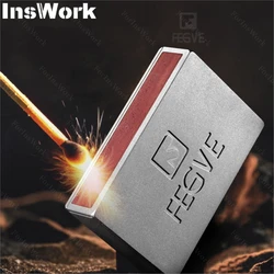 FEGVE Titanium Matchbox EDC Storage Box Pillbox Travel Camping Old Metal Sealed Box Decompression Push Slider