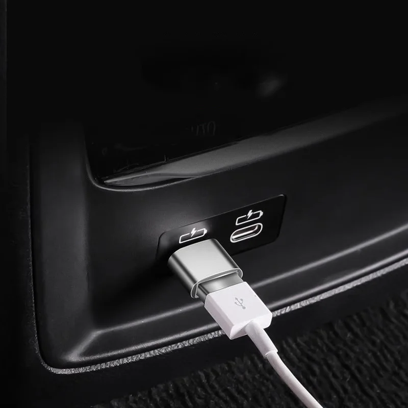 For Toyota BZ3X 2025 2026 Type-C to USB connector Car charging converter Charging line converter Modification Auto Parts