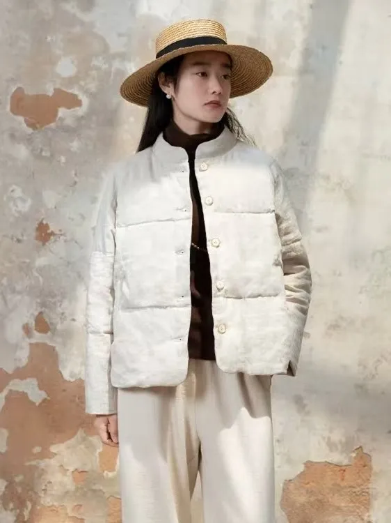 

Женское повседневное легкое хлопковое джемтовое пальто с воротником-стойкой, модное универсальное осенне-зимнее пальто