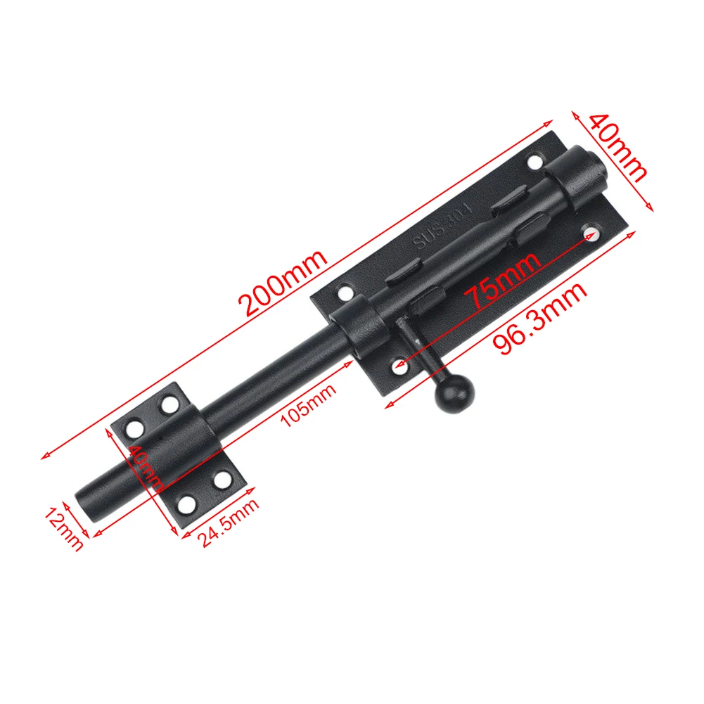 Sliding Latch Lock for Doors For Windows and Fences Stainless Steel with Pre Drilled Holes for Secure Mounting