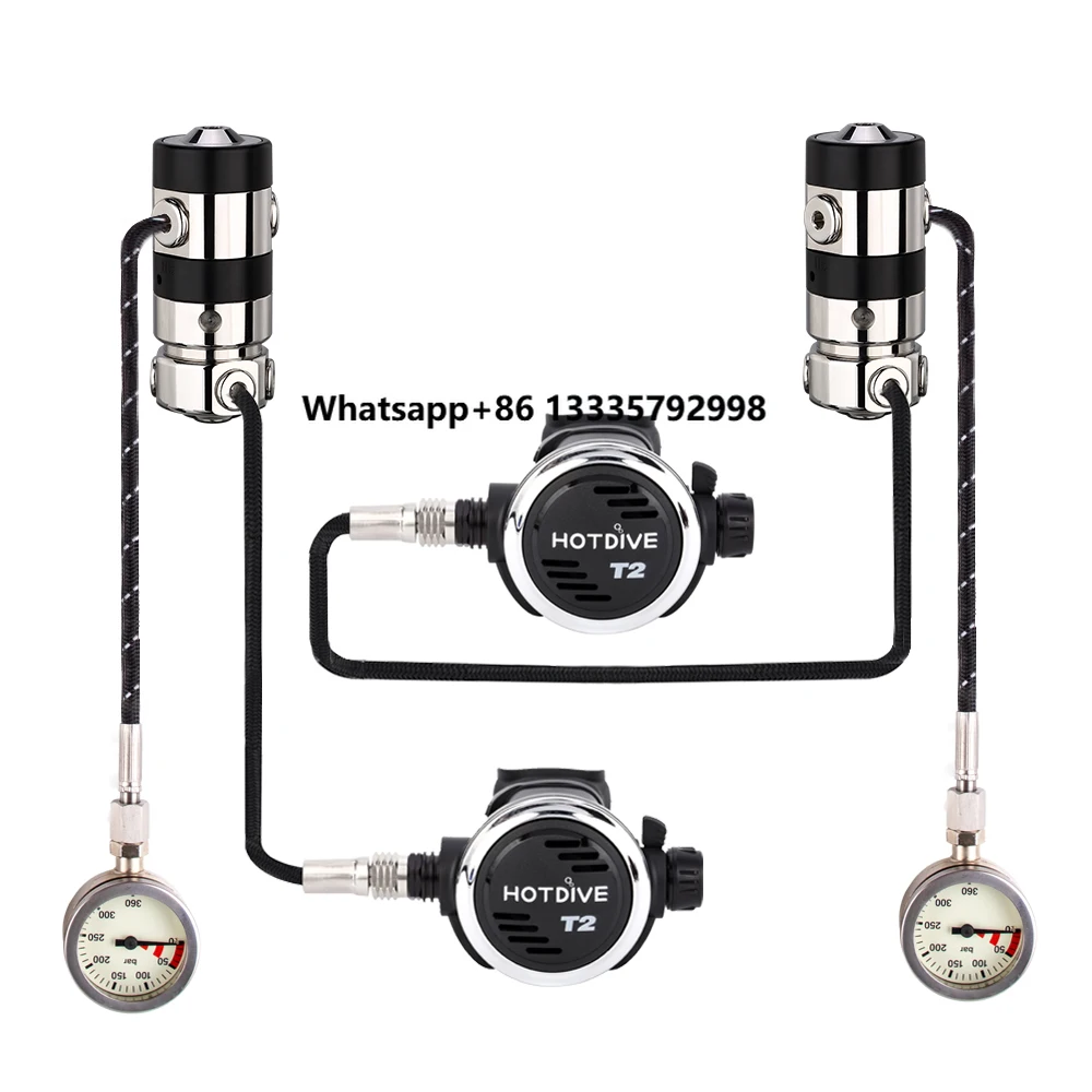 

HOTDIVE STS Tec scuba Sidemount Regulator Set Cave Diving Scuba Dive Gear With Two First Stage Two Second Stage Two SPG