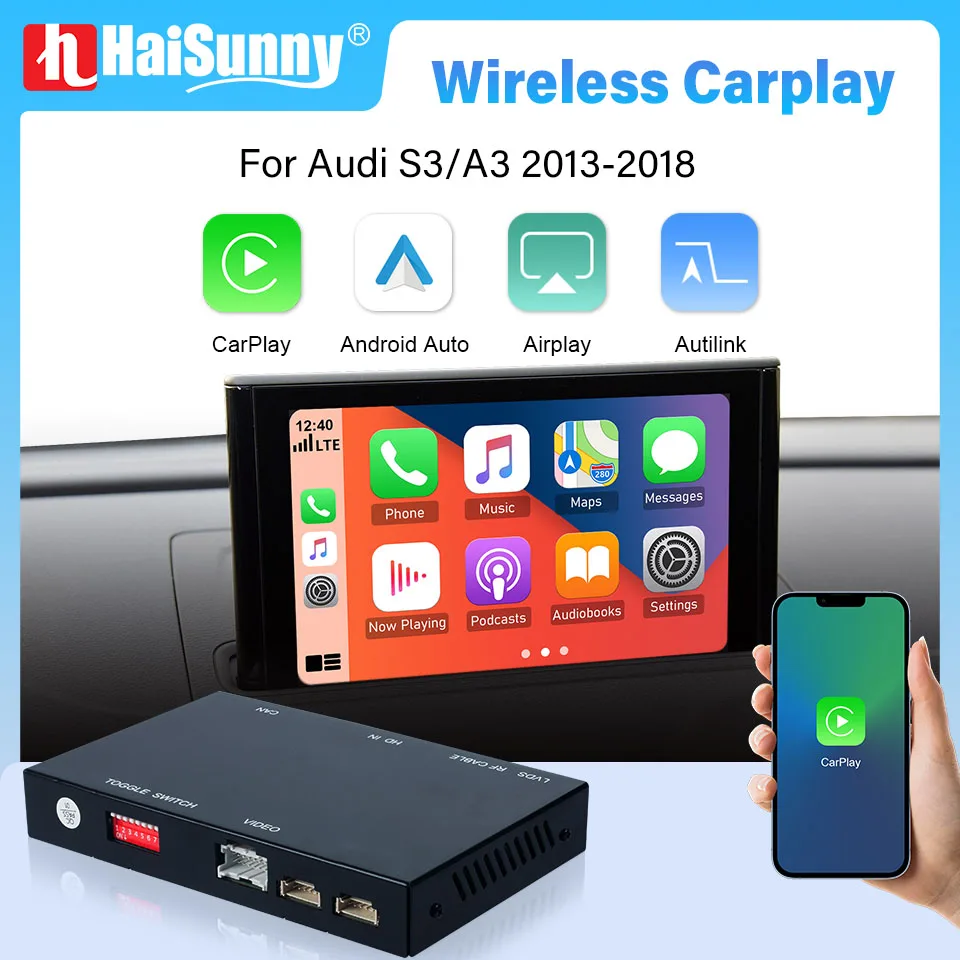 Wireless Carplay For Audi A3 8P 8V Mib S3 Sportback 2010 - 2013 2016-2018 Android Auto Module Decorder Interface Adapter