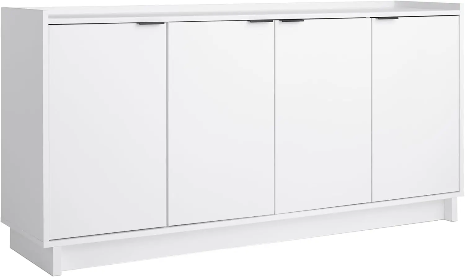 Simply Modern 4 Console Table, White Doors And Shelves, Sideboard Storage Cabinet, 60