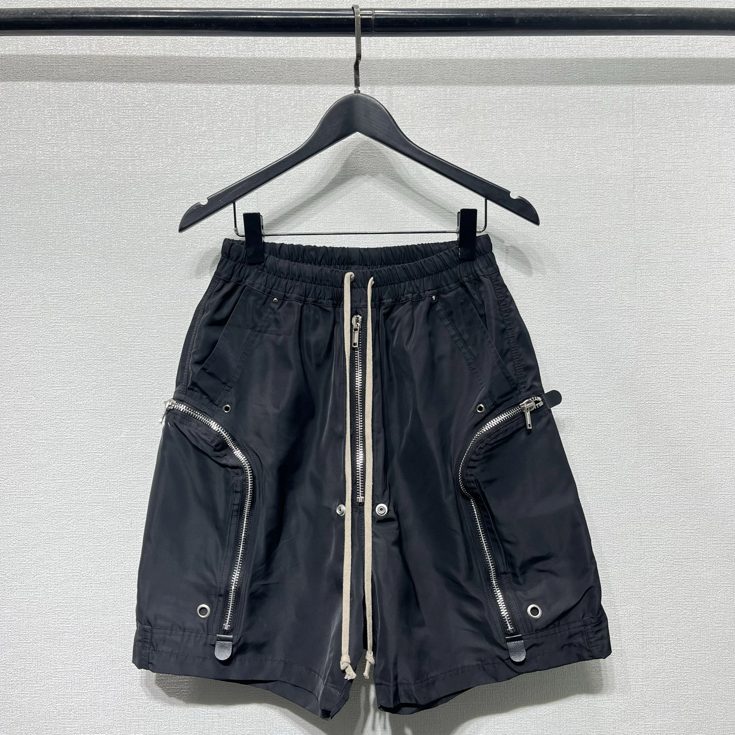 

Summer Casual Work Pants Men's Loose Elastic Waist Big ket Five-Length Zipper Multi-Functional Youthful Energy Sle