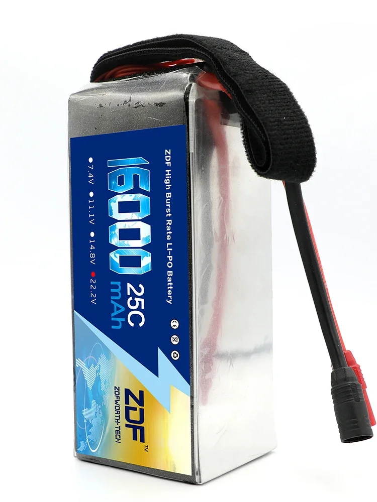 ZDF free shipping 6S 22.2V 10000mah 12000mah 16000mah 22000mah 28000mah 25C RC lipo battery pack