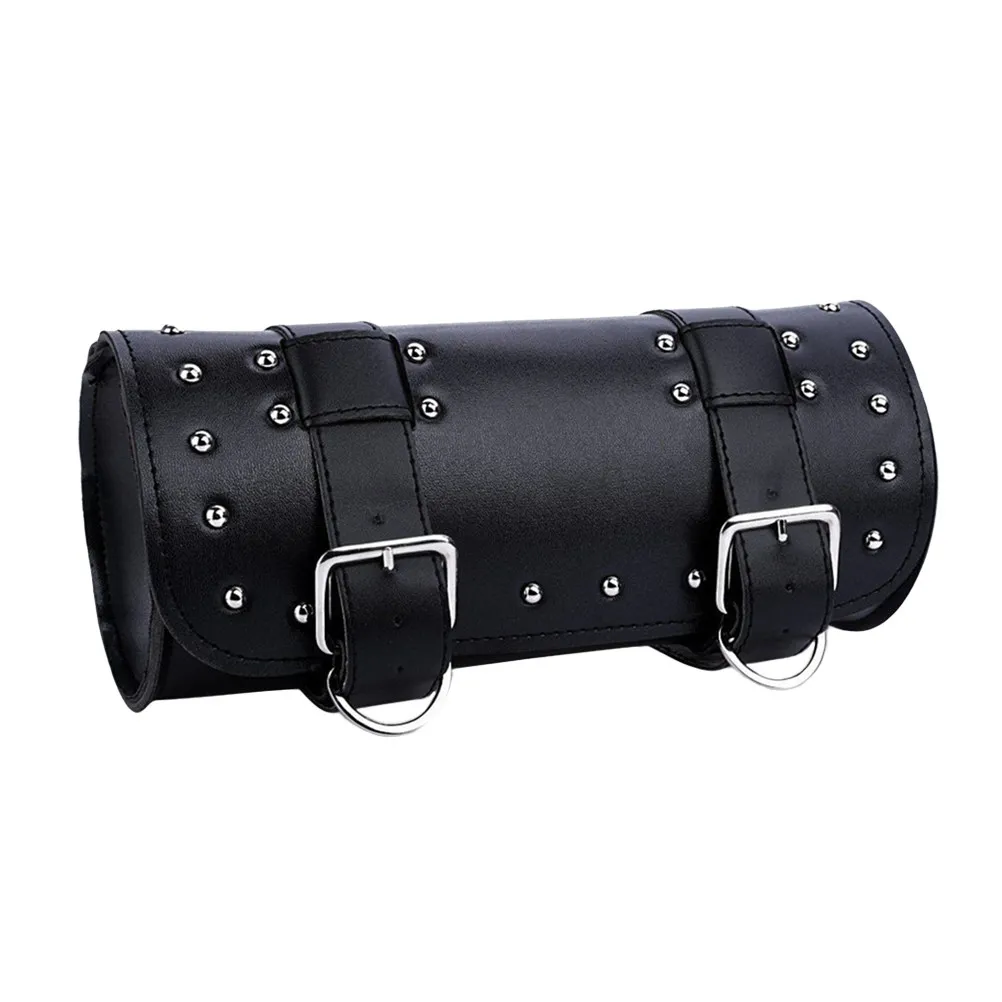 Motorcycle Tool Storage Bag PU Waterproof Handlebar Hanging Pouch Black Spacious Fork Saddlebag Compatible with Honda