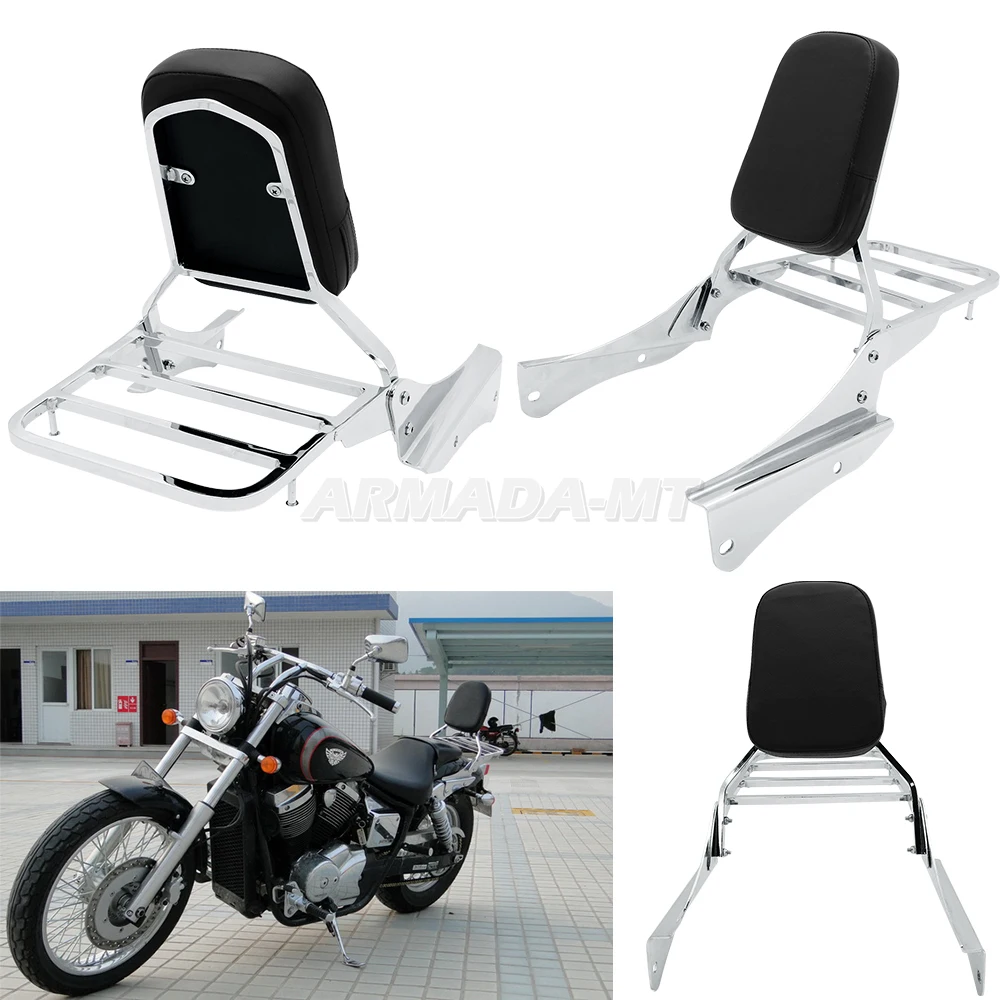 For Honda Shadow Spirit VT750 VT750DC VT 750DC 2001-2008 Motorcycle Rear Backrest Sissy Bar Luggage Rack Chrome