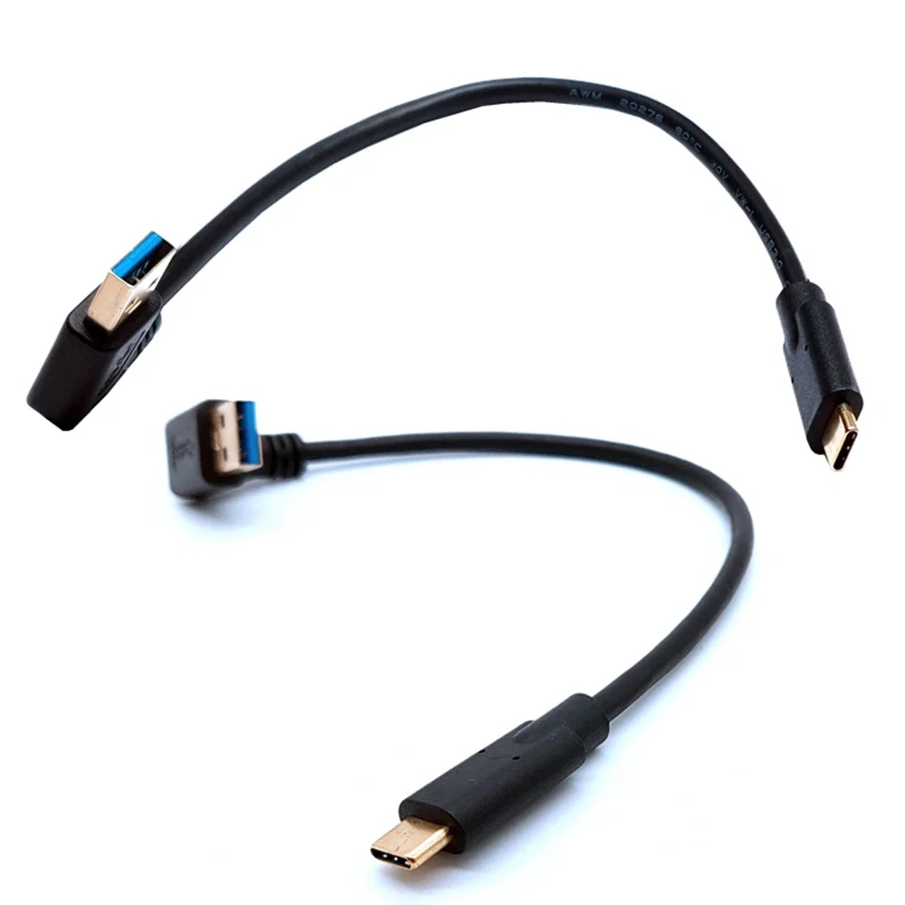 

Type-C data cable USB3.0 charging wire, double elbow short wire, 90 degree right angle suitable for vehicle power line, dash cam