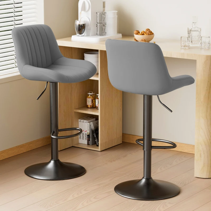 Sgabelli da bar girevoli regolabili Tessuto moderno scuro ad alte prestazioni per l'isola della cucina domestica ​
