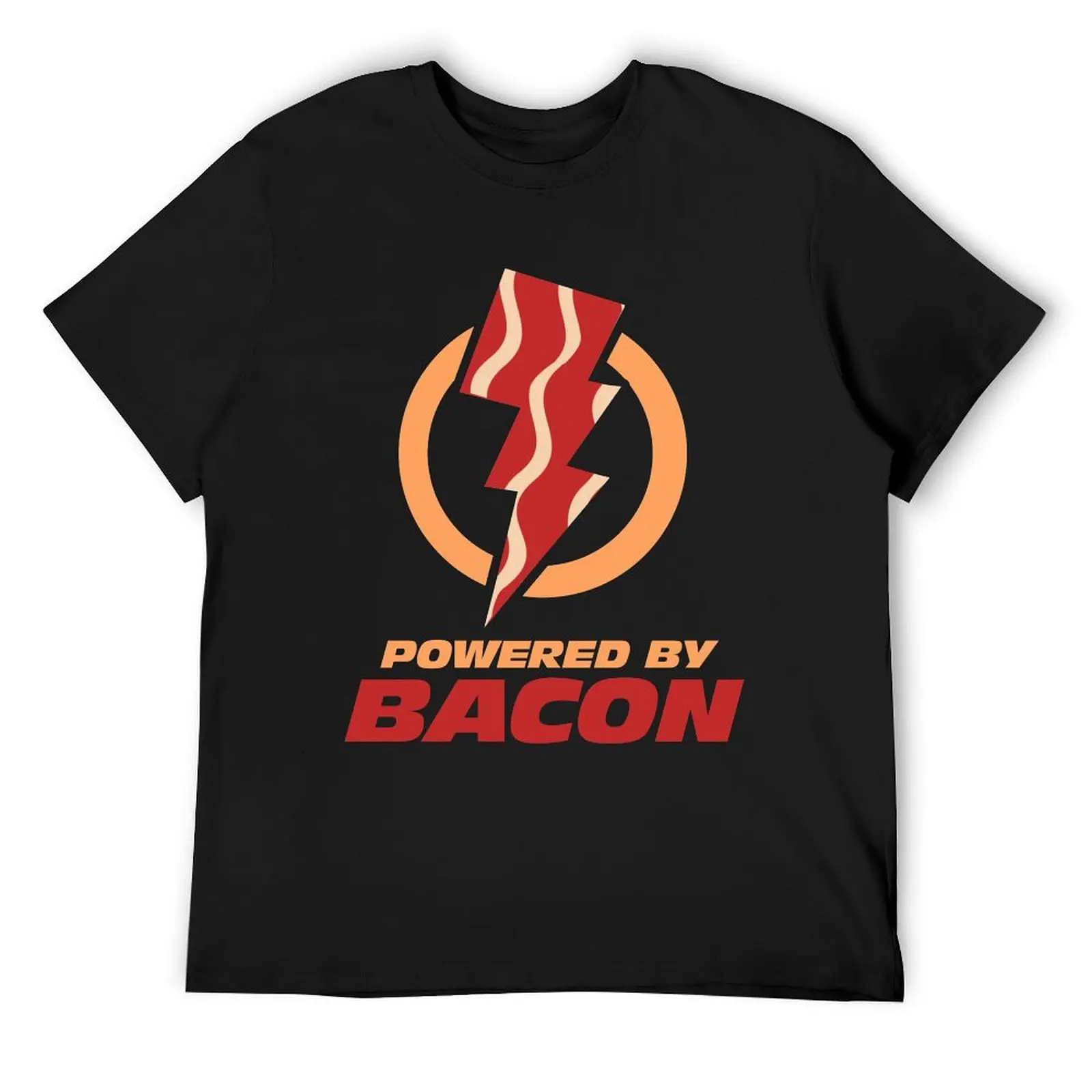 

Powered By Bacon T-Shirt Anime t-shirt animal prinfor boys funny gifts men t shirts high quality