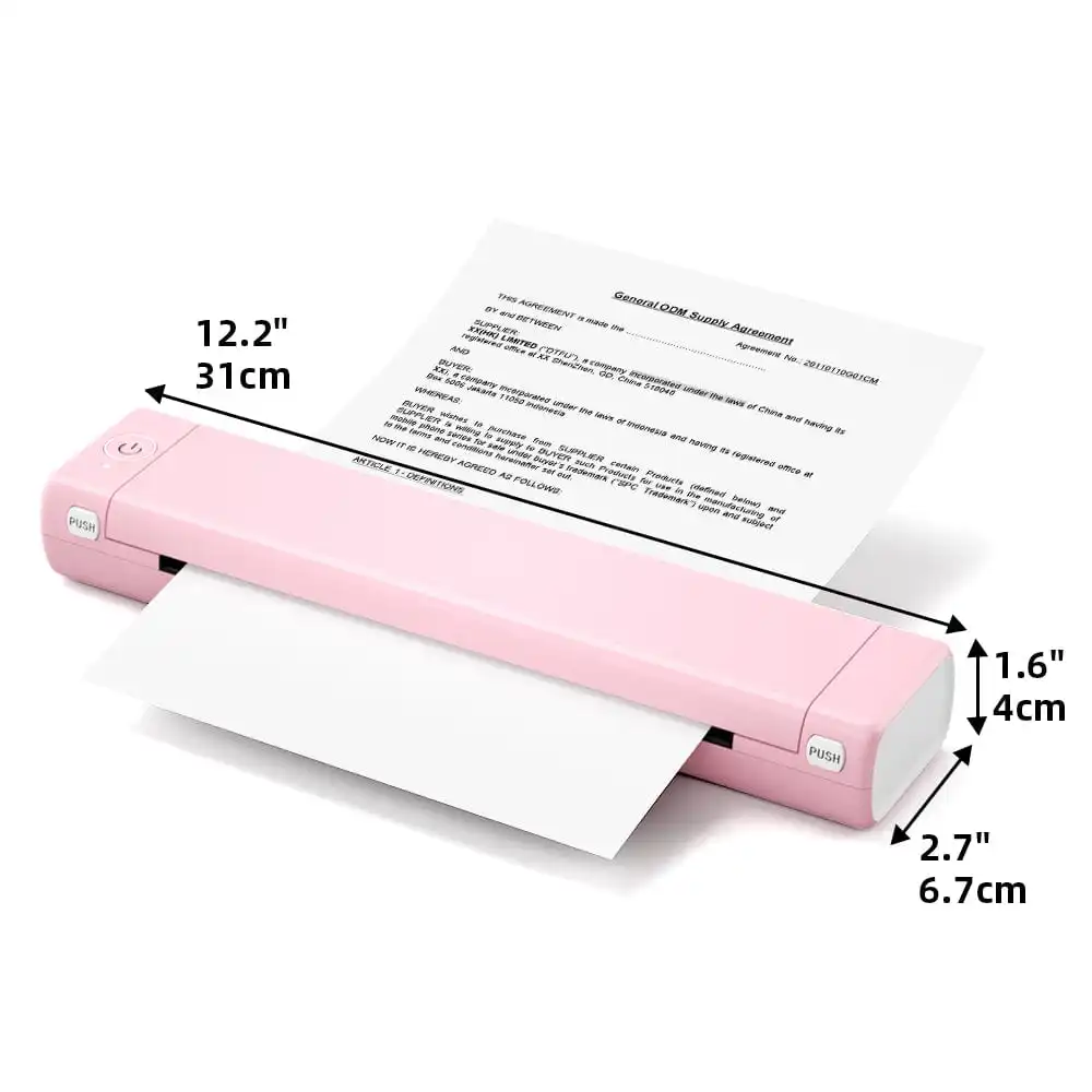 M08F Mini Homework Test Paper Inkless Office Portable A4 Thermal Error Printer Supports Thermal Paper 210/216MM