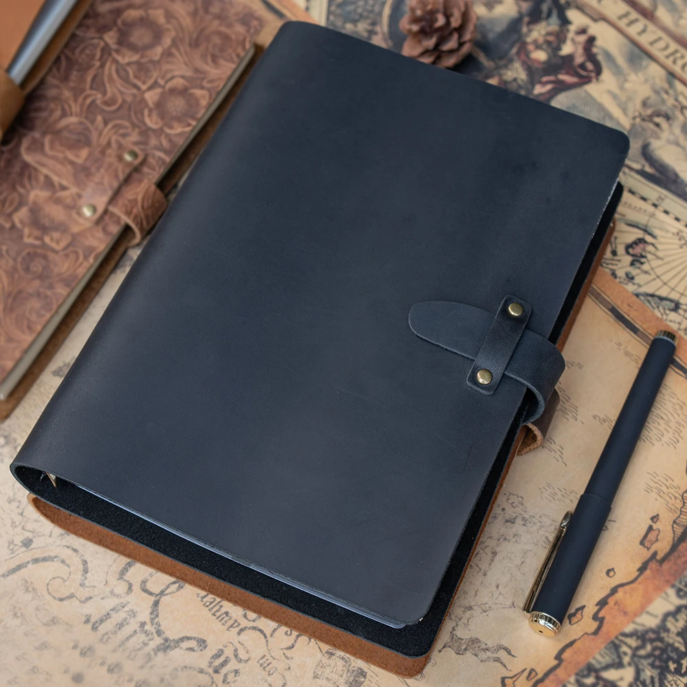 New handmade cowhide notebook, daily multi-purpose writing and note-taking Books can replace 6 holes Cores filling diary