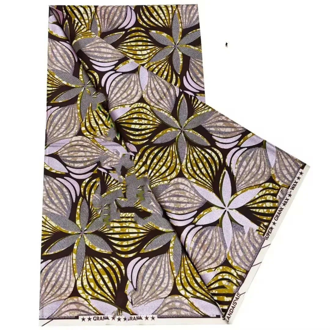 

2026 New Style Nigeria Poplin Wax Print Fabric High Quality African Wax Print Fabric for Patchwork, Clothing & DIY" HS6