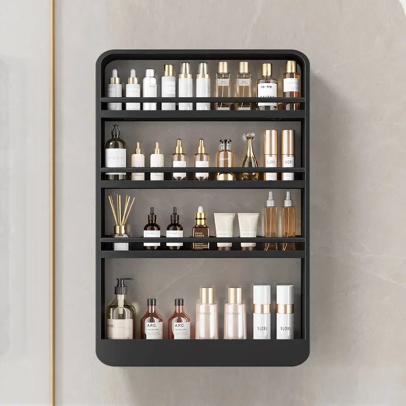 Limited Edition Bathroom Shelving - Elegant Nordic Stainless Steel Organizer, 4-Layer Wall Mounted Storage Rack, No Drilling