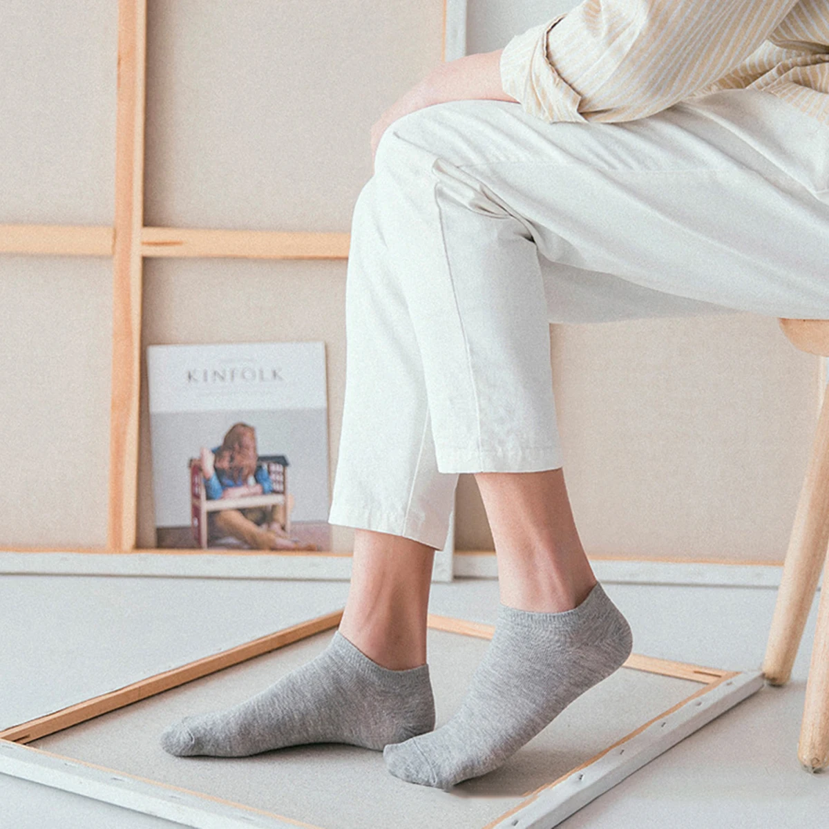 

30 Pairs Black and White Gray Socks Men Summer Autumn Winter Four Seasons Solid Color Men's Short Tube Boat Socks nvisible