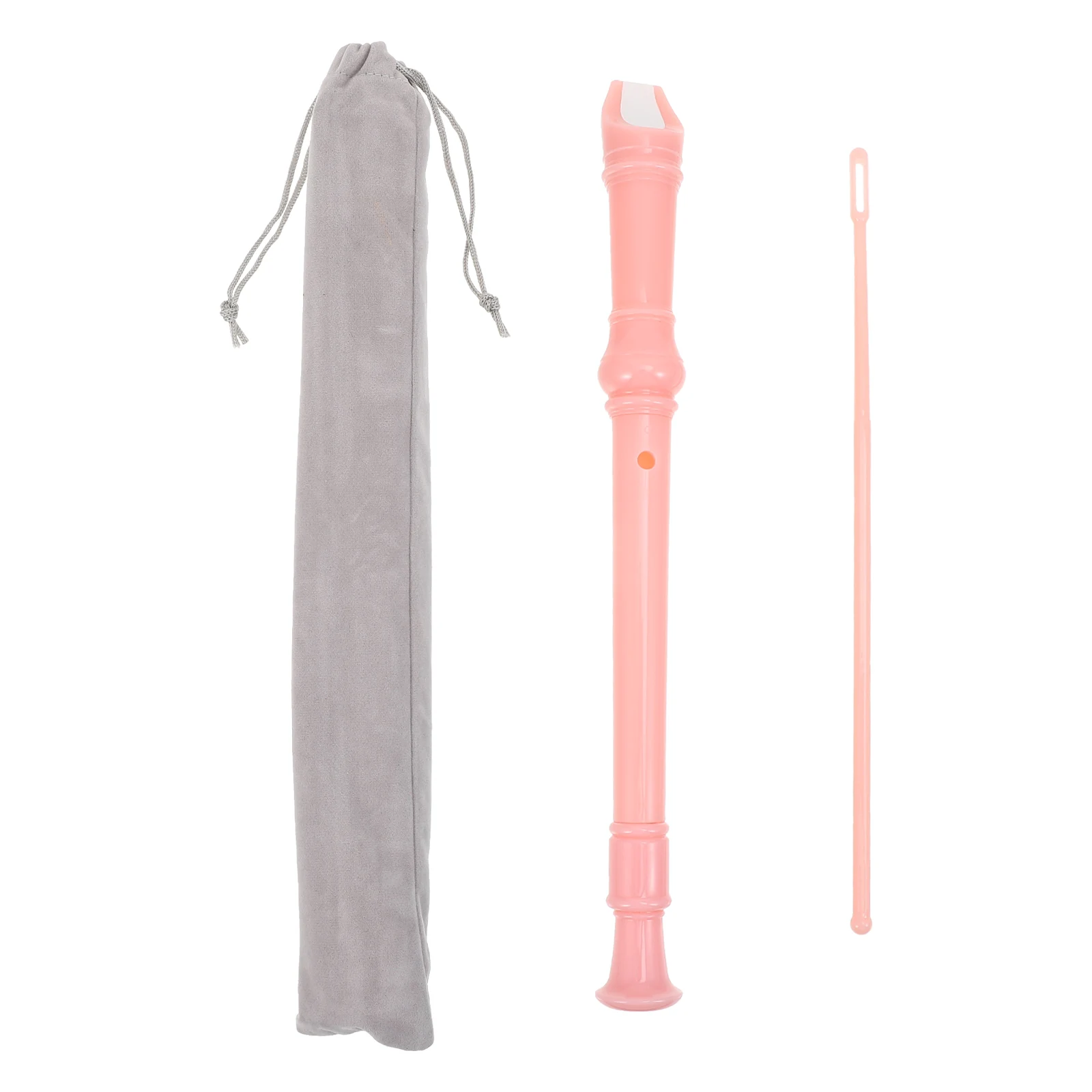 

1 Set 8 Hole Soprano Recorder For s Smooth Design Educational Music Flute Bright Sound Pink Durable Treble Flute