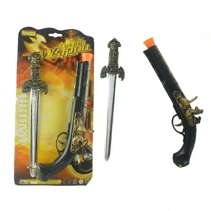 

2025 Children Halloween Props Pirate Role-playing Toys Children's Plastic Toys Weapon Equipment Props Pirate Guns Toy Sword Sets