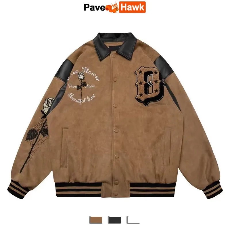 

Retro Baseball Jacket Men Women Patchwork Letter Embroidery Bomber Jackets Hip Hop Autumn Short Varsity Outwear Unisex 2023