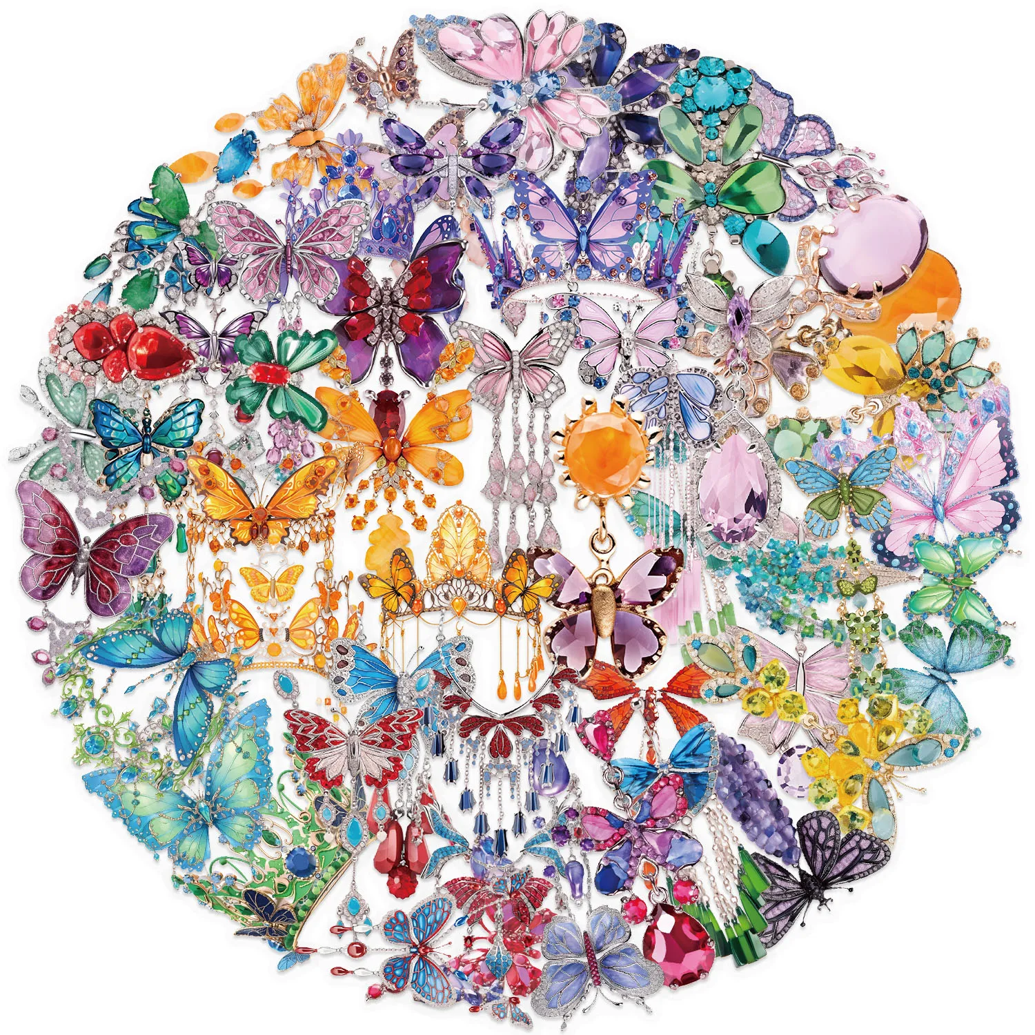 

50PCS Butterfly Jewelry Sticker Pack Waterproof Transparent PET Material Decorative Guitar Notebook Waterproof Stickers