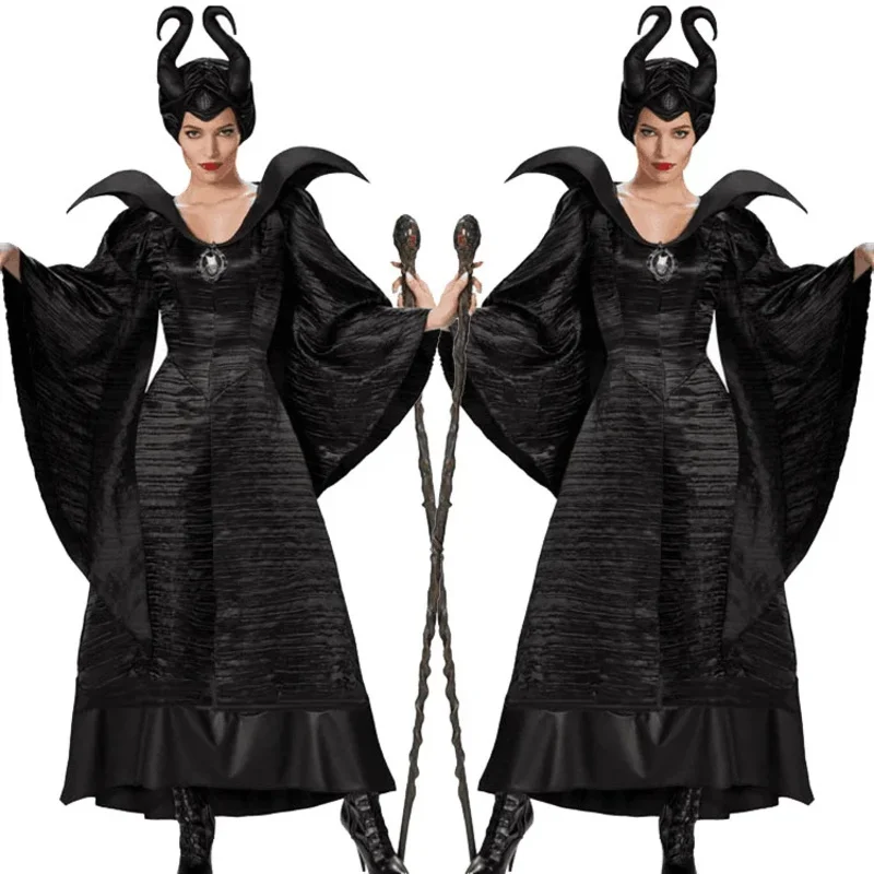 

Черное платье ведьмы Marlene Pherson Sleeping Curse, халат для взрослых, платье дьявола, платье для ролевых игр