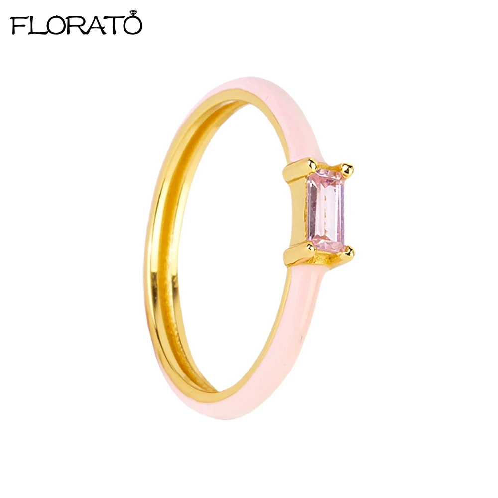 Women's Colorful Enamel Ring, 24K Gold Plated Candy Colors Gift