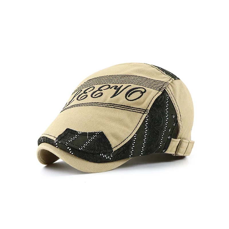 

2024 Casual Men's Hats Retro Berets Hat For Women Cotton Visors Embroidery Herringbone Flat Caps Artist Peaked Newsboy Cap